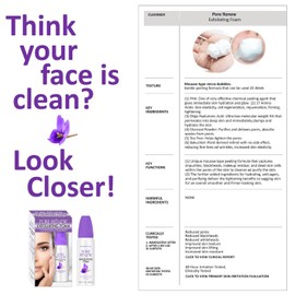 Pore Renew 2.7 fl. oz. / 80 ml Exfoliating Foam, Deep Facial Cleanser that Peels, Hydrates, and Tightens Facial Skin for a Fresher, Smoother, and Firmer Looking Complexion in Minutes