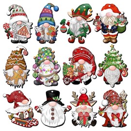 TOFBS Christmas Pendants 36 Pieces Gnome Ornaments Made of Wood Hanging Ornaments Christmas Tree Decoration Set Suitable for Festivals Parties Indoor and Outdoor Windows (Specification #1)