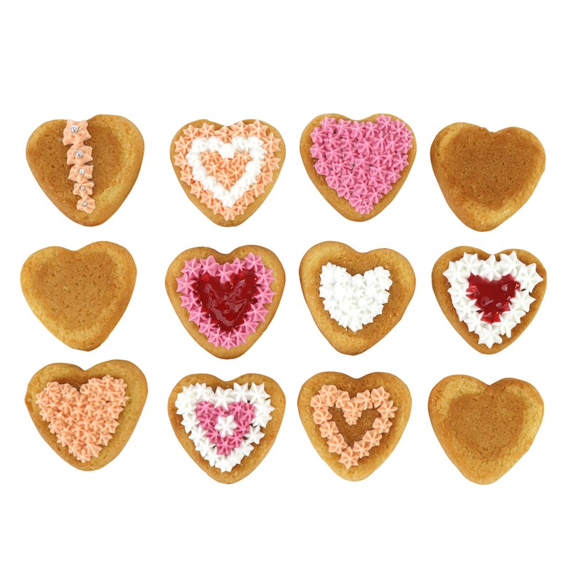 PME Non Stick 12 Cup Mini Heart Pan, Carbon Steel,Grey