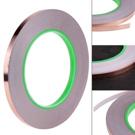 Oubaka 6 Pack Copper Foil Tape,Double-Sided Conductive Copper Tape with Adhesive for EMI Shielding,Stained Glass,Soldering,Electrical Repairs,Paper Circuits,Grounding (1/4inch X 21.8yards)
