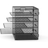 5 Tier Paper Letter Tray with Handle, Metal Mesh Desk