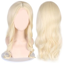 BZQCPLX Blonde Wigs for Women Long Curly Wig Blonde Wavy Wig Ladies Synthetic Hair Wig for Party Cosplay Daily Use