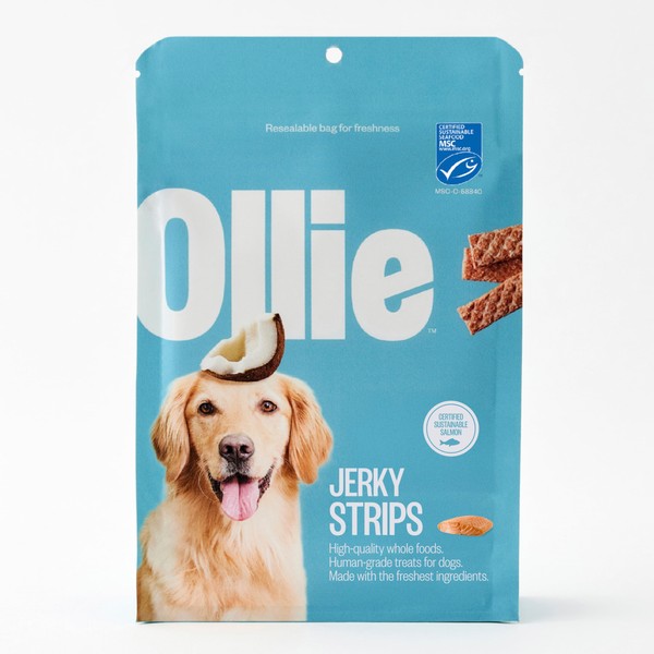 Ollie Salmon and Coconut Jerky Dog Treats, 5 oz Pack