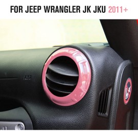 4PCS Center Console Dash Air Conditioner Vent Cover Trim Interior Accessories Compatible with Jeep Wrangler JK JKU 2011-2018 (Pink)