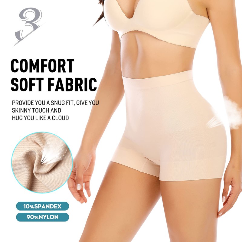 Seamless Shaping Boyshorts Panties for Women Tummy Control Shapewear Slip