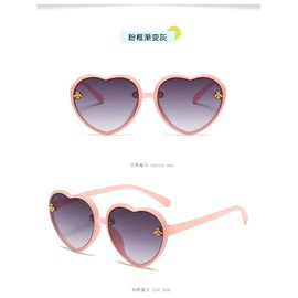 JieJieko Kids Heart Sunglasses Heart Shaped Sunglasses Cute Kids Eyewear for Pool Beach Outdoor Age 3-10 Years (3PCS Pink)