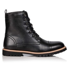 Metrocharm MC312 Men's Lace Up Cap Toe Fashion Oxford Boot (11, Black)