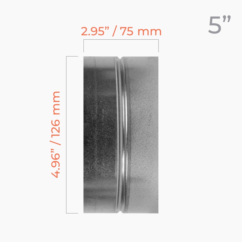 HVAC OV 5 Inch Galvanized Metal Duct Connector for HVAC