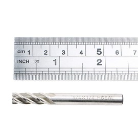 AUTOTOOLHOME 1/4 inch HSS 4 Flutes End Mills Milling Cutter End Drill Bit Straight Shank Pack of 2 CNC Milling Drill Bits Router Bits for Wood Aluminum Steel