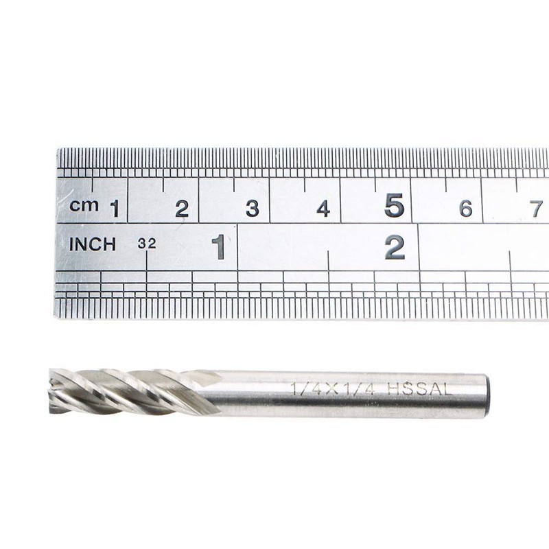 AUTOTOOLHOME 1/4 inch HSS 4 Flutes End Mills Milling Cutter