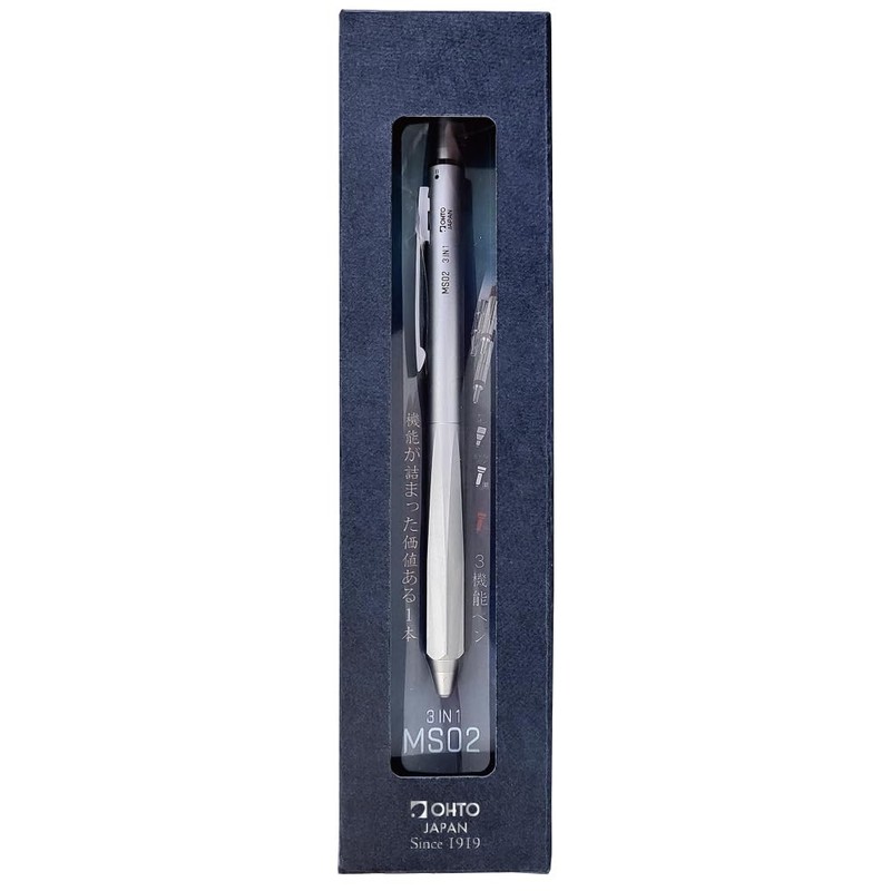 OHTO MS02 3-In-1 Multifunction Pen, Equipped with Needle Tip 0.7mm