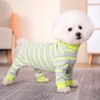 AITOLI Dog Striped Recovery Suit, Puppy After Surgery Onesie for