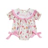 woshilaocai Baby Girl First Birthday Outfit One Romper Smocked Bow