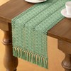 MLMW Boho Sage Green Table Runner 60 inches Short Coffee