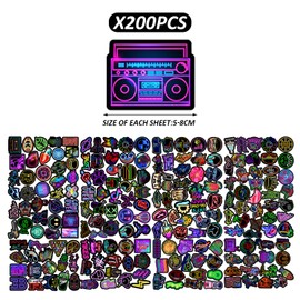 200 Neon Stickers, Cool Stickers, Stickers Graffiti Party Stickers, Waterproof Stickers for Laptops, Skateboards, Bottles, Phones, Motorcycles, Bikes