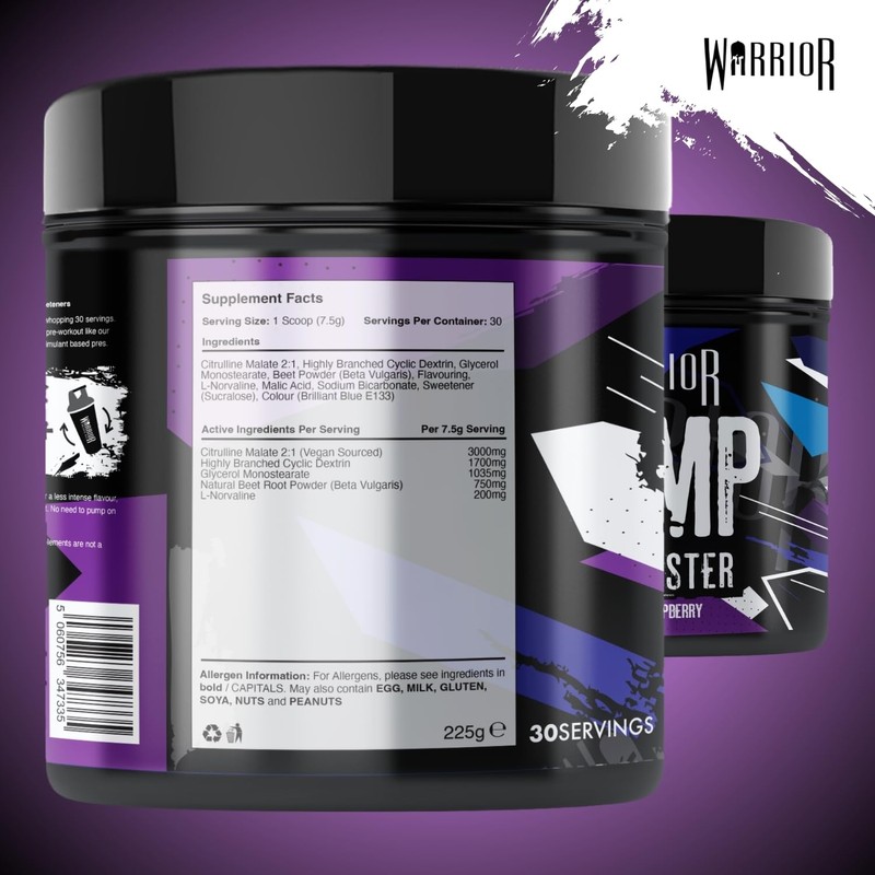 Warrior Pump Non Stim Pre-Workout Powder 225g – Nitric Oxide