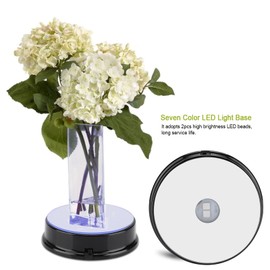 LED Light Base, Crystal Lighted Display Stand Round Multicolor Pedestal Color Changing for Glass Art Figurine Decoration