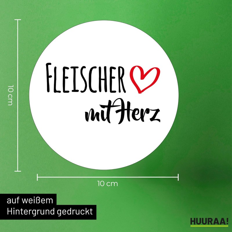 Huuraa Sticker Fleischer mit Herz Gift 10 cm Sticker Fleischer