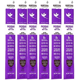 6 Count - Hunter's Reserve - PKM - Exotic Meat Trail Sticks - 6 Count - Adventure You Can Taste - Wild Game Exotic Jerky Meat Sticks (Pheasant)