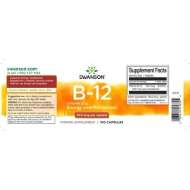 Swanson 2 Pack Vitamina B-12 100 Caps Sfn Sin Sabor