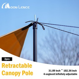 MOON LENCE Tarp Poles,Tent Poles Replacement 100 in Camping Tent Poles for Tarp, Poles Adjustable Heavy Duty, Aluminum Tent Pole Set of 2