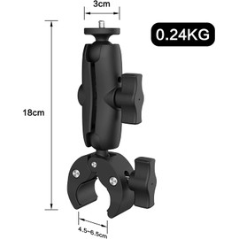 Double Socket Arm Super Camera Clamp Mount with 1/4” Thread 360°Ball Head Adapter Compatible with GoPro AKASO DJI Action Insta360 or DSLR