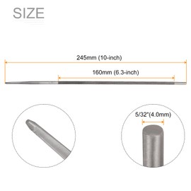 sourcing map 3pcs Chainsaw File, 5/32"(4.0mm) Round Sharpening Hand Files Tool with Spiral Cut for Chain Chainsaw Sharpening, Grinding