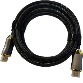 Xclio HDMI 2.1 Braided Cable HDR 8K60/4K120 eARC 3D Ultra High Speed with Ethernet 2M Black