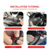 CHUSYYRAY Black 14" 38cm Genuine Leather Thread DIY Car Steering