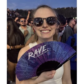 Rave Essentials Clack Fan, Folding Pocket Hand Fan for Raves & Festivals