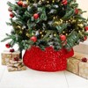 Sequin Christmas Tree Skirt, Red Christmas Tree Border Base 60cm