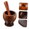 SHOWERORO 1set Wooden Garlic Pestle and Grinding Bowl Manual Crushing