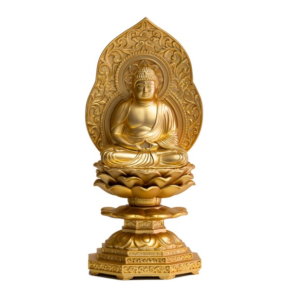 Buddha Statue, Buddha Statue, 5.9 inches (15 cm) (Gold Plated/24
