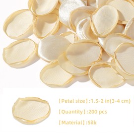 CNYMANY 200pcs Rose Petals, Silk Champagne Gold Flower Petals for Wedding Flower Girl Basket Champagne Rose Petals Bulk for Aisle Table Centerpieces Bridal Shower Decorations Proposal Party