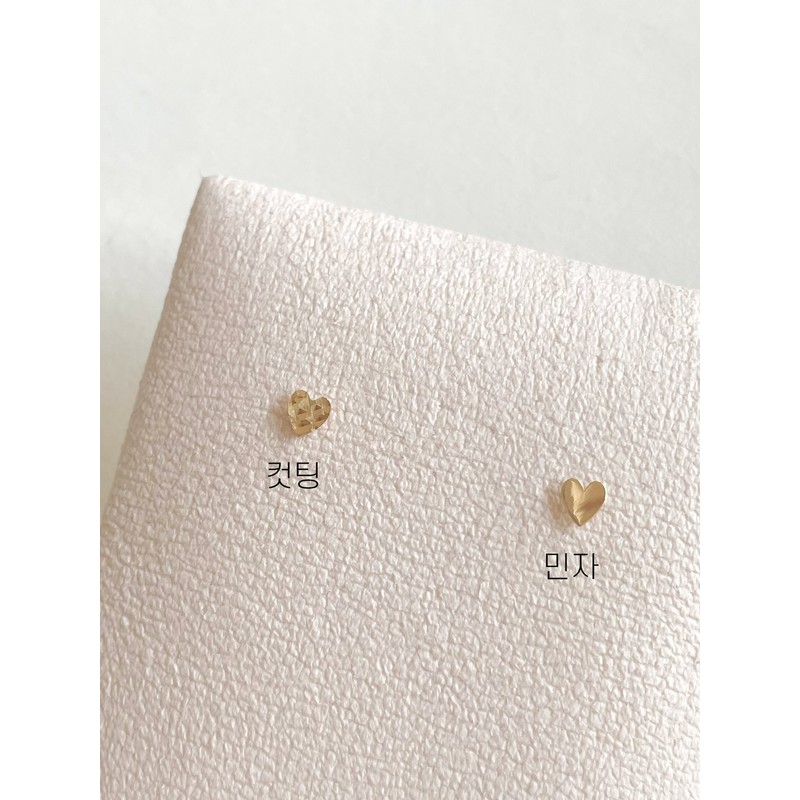 14k flat heart mini earrings, 2 types, layered gold earrings,