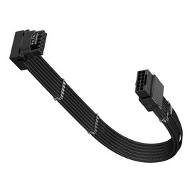 Fasgear Cable de Extensión para GPU PCIE 5.0/5.1 de 90 Grados, 30 cm con Conector ATX 3.0/3.1 de 16pin(12+4) Macho a Hembra, Potencia de 600W, Compatible con RTX 3090Ti/4070Ti/4080/5090 (Negro,Tipo A)