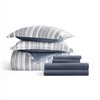 Merit Linens Bedding Bundle, Patterned Microfiber Comforter Set and Solid