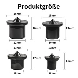 Pack of 32 Wooden Dowels, Dowel Aid for Precise Hole Marking, 32-Piece Set with Black Round Wood Dowels, Ideal for Furniture Assembly, Woodwork and DIY Projects, 6/8/10/12 mm for Woodwork Drilling