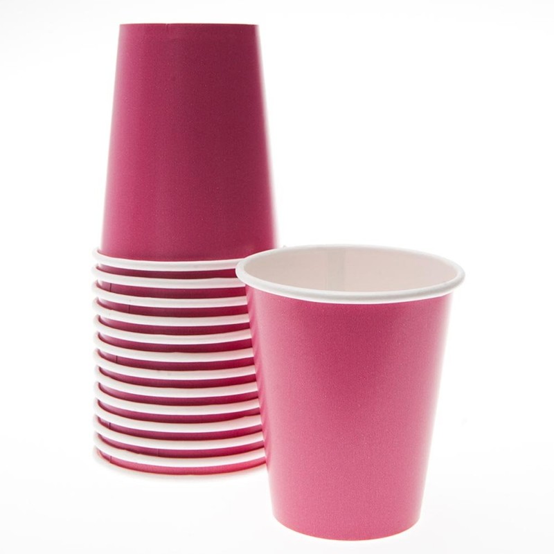 12oz Hot Pink Paper Cups, 10ct