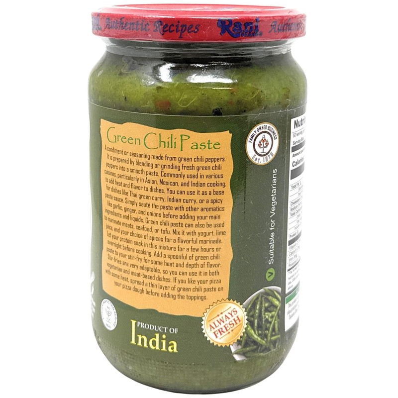 Rani Green Chilli Cooking Paste 26.5oz (750g) Bulk Glass Jar