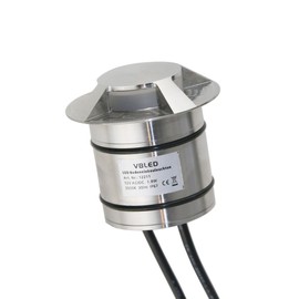 VBLED® LED Recessed Floor Light Made of Stainless Steel with 4 Side Light Outputs 12 V AC/DC 3000 K Warm White IP67 1.8 W 30 Lumen (Warm White, Waterproof IP67, Floor, Patio, Recessed Light, Recessed