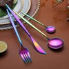 Kyraton Rainbow Cutlery Set 24 Pieces, Stainless Steel Flatware Set,