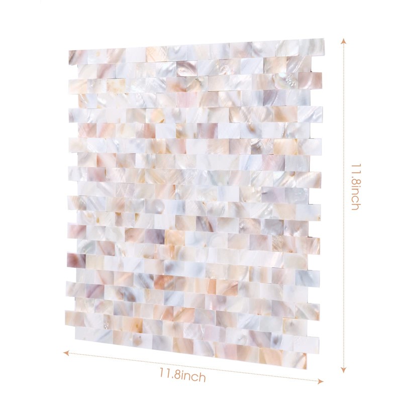 5 - Sheet Pearl Shells Tile Peel and Stick Backsplash,