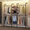 Unbranded Pipe Clothing Racks with 3 Shelves Wall Mounted Clothes
