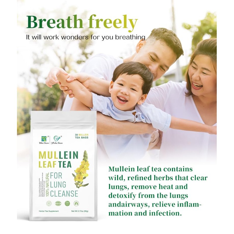 Mullein Tea Bags for Cleanse, Respiratory Support and Mucous Membranes,