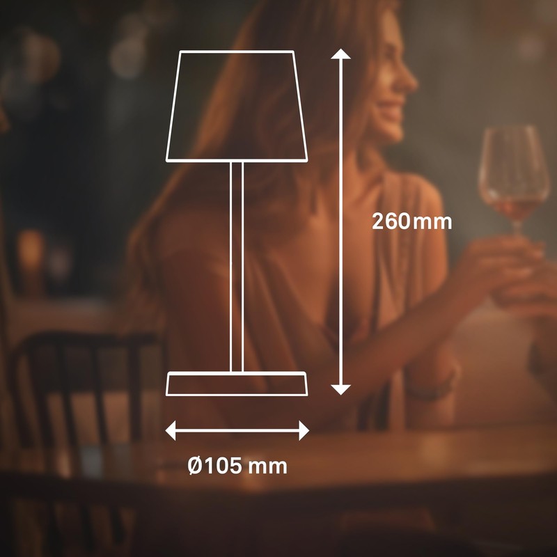 BRILONER - LED Table Lamp Wireless Dimmable Bedside Lamp Touch