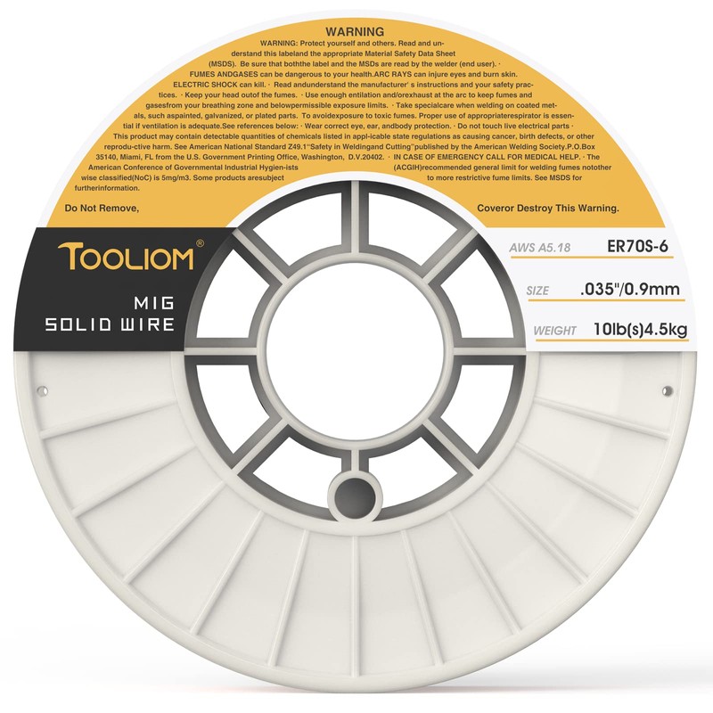 TOOLIOM ER70S-6 .035"(0.9 mm) Mild Steel MIG Solid Welding Wire