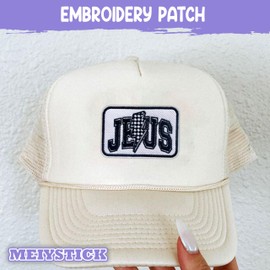 MEIYSTICK Jesus Lightning Bolt Embroidery Patch for Clothes Backpacks Hats Jeans Bags, Christian Size 3" Iron Patch or Sew On Patches, Jesus Applique Embroidery Patches, Faith Gift for Jesus Lovers