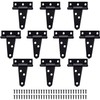 HINZIC 10Pcs 2 Inch Black T-Strap Shed Hinge, Barn Door