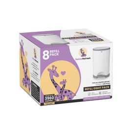 BabiesRefresh Refills Compatible with DEKOR CLASSIC Diaper Pail Refills | 8 Pack | Diaper Pail Odor Eliminator| Fresh Powder Scent | Each Diaper Bag Refill Holds up to 3960 Diapers | Diaper bin refill